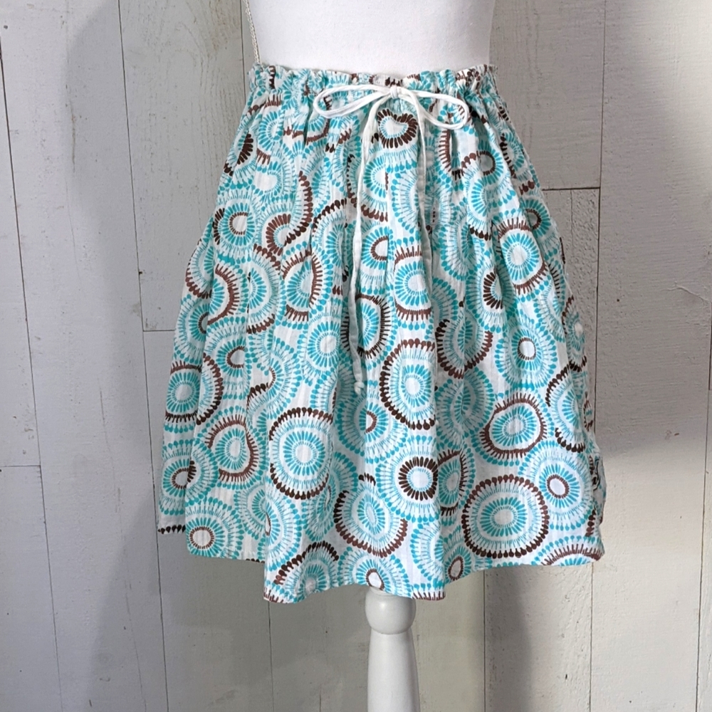 Ripcurl Aqua Circle Print Pleated Mini Surf Skirt